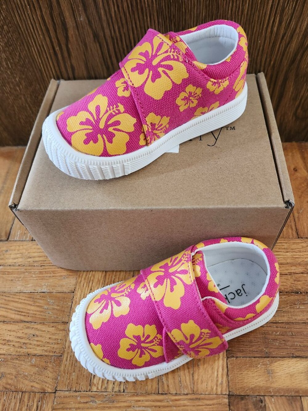 Jack & Lily Girl's Canvas Shoes Kiana Hibiscus Bloom